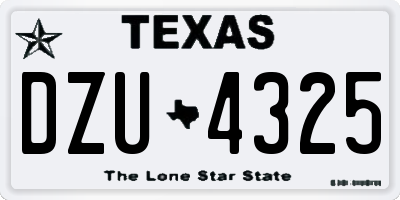 TX license plate DZU4325