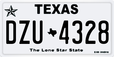 TX license plate DZU4328