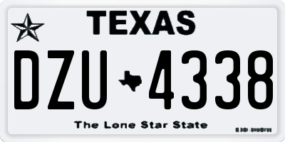 TX license plate DZU4338