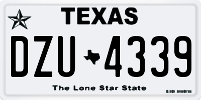 TX license plate DZU4339