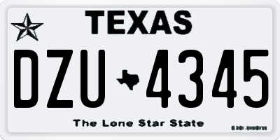 TX license plate DZU4345