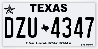 TX license plate DZU4347
