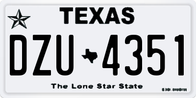 TX license plate DZU4351