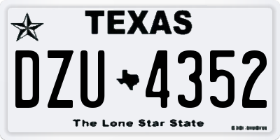 TX license plate DZU4352