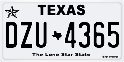 TX license plate DZU4365