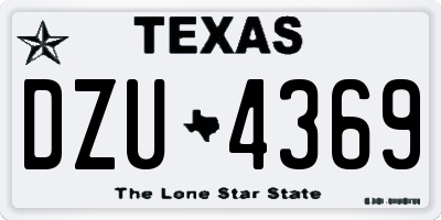 TX license plate DZU4369