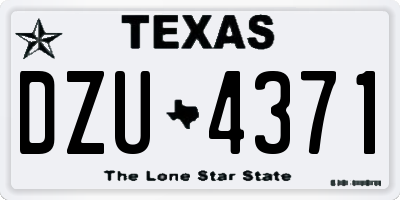 TX license plate DZU4371