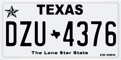 TX license plate DZU4376