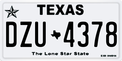 TX license plate DZU4378