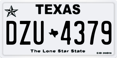TX license plate DZU4379