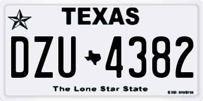 TX license plate DZU4382