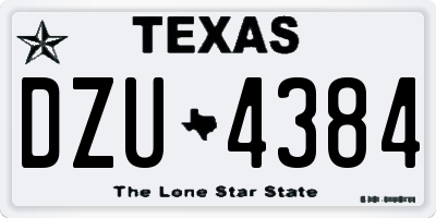 TX license plate DZU4384