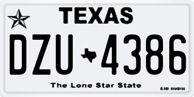 TX license plate DZU4386