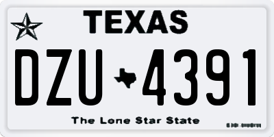 TX license plate DZU4391