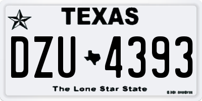 TX license plate DZU4393