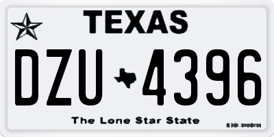 TX license plate DZU4396