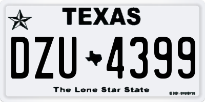 TX license plate DZU4399