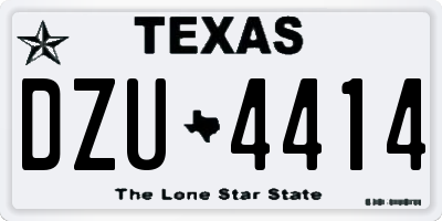 TX license plate DZU4414