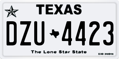 TX license plate DZU4423