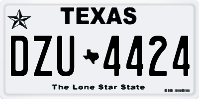 TX license plate DZU4424