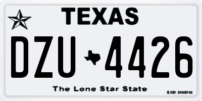 TX license plate DZU4426