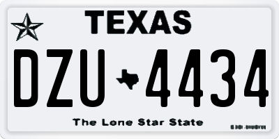 TX license plate DZU4434