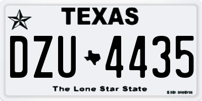 TX license plate DZU4435