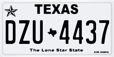 TX license plate DZU4437