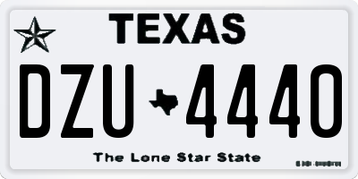TX license plate DZU4440
