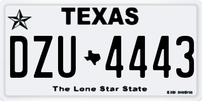 TX license plate DZU4443