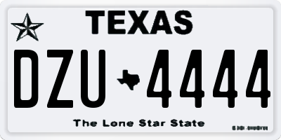 TX license plate DZU4444
