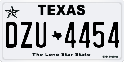 TX license plate DZU4454