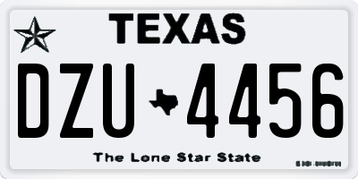 TX license plate DZU4456