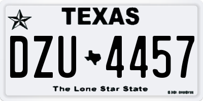 TX license plate DZU4457