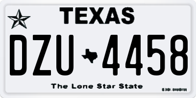 TX license plate DZU4458