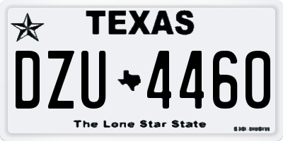 TX license plate DZU4460