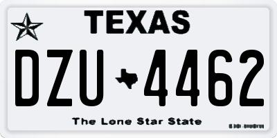 TX license plate DZU4462