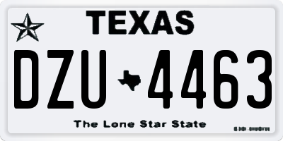 TX license plate DZU4463