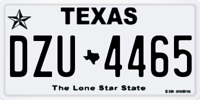 TX license plate DZU4465