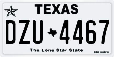 TX license plate DZU4467