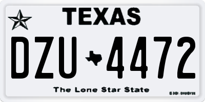 TX license plate DZU4472