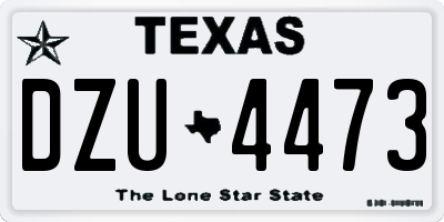 TX license plate DZU4473