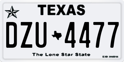 TX license plate DZU4477