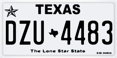 TX license plate DZU4483