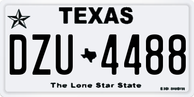 TX license plate DZU4488