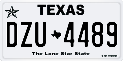 TX license plate DZU4489