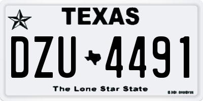TX license plate DZU4491