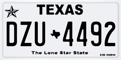 TX license plate DZU4492