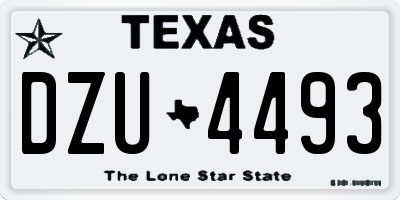 TX license plate DZU4493