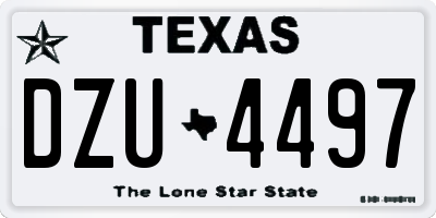 TX license plate DZU4497